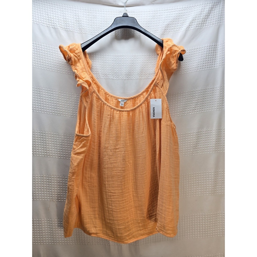 Sonoma Blouse Womens Size 3x Sleeveless Orange Plus Size